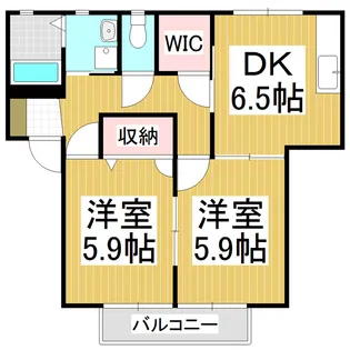 ディアス石芝【102号室】の間取り