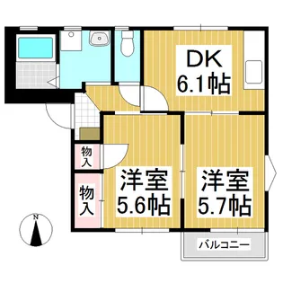 フレグランスこいずみB【205号室】の間取り