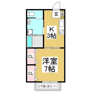 メゾンK【204号室】の間取り
