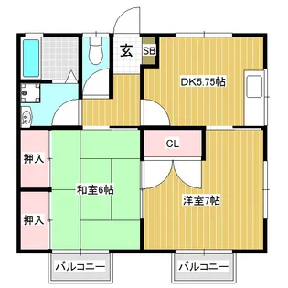 ハイツMATSUNOYA【201号室】の間取り