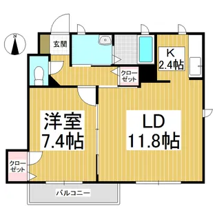 Jスタイル稲田【1階】の間取り