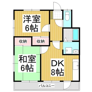 宮工荘【203号室】の間取り