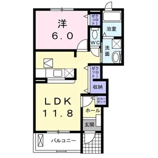 カルティエトゥールA【1階】の間取り