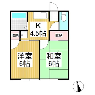 ホワイトパレス【202号室】の間取り