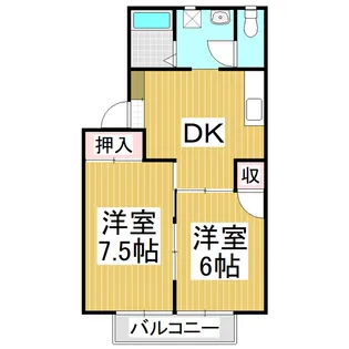 ライブタウン南俣 B棟【110号室】の間取り