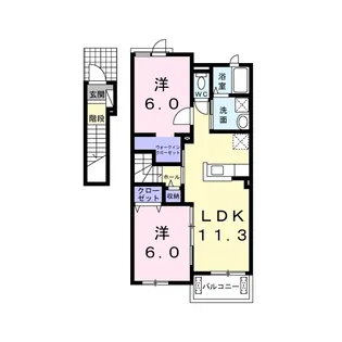 ルミナス桜瀬【2階】の間取り