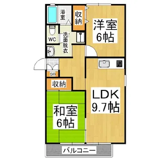 リッツガーデン島立A棟【202号室】の間取り