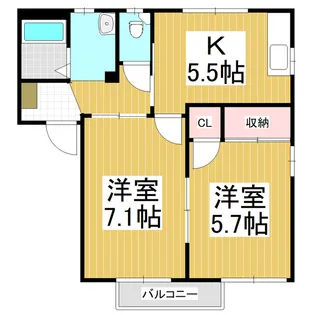 フレグランスモリ A【202号室】の間取り
