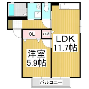 サニーヒル桔梗【2階】の間取り