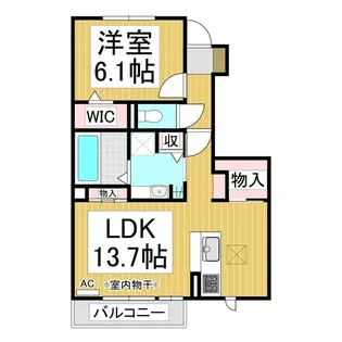 パルテール三本柳【1階】の間取り