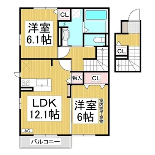 パルテール三本柳【2階】の間取り