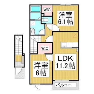 プリムローズB【203号室】の間取り