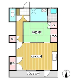 常入グリーンハイツ【102号室】の間取り