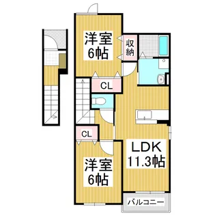 カルムプレインyamada D棟【2階】の間取り