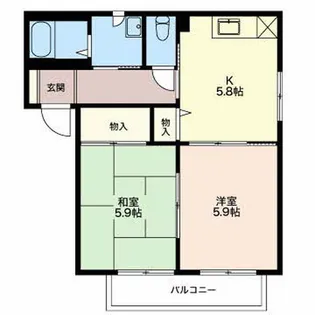 グロリオーサ【A102号室】の間取り