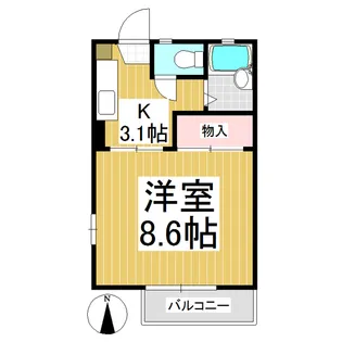 ディアス犀北 A棟【A206号室】の間取り