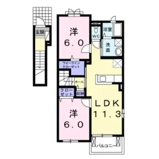 メリーシュクレ【2階】の間取り