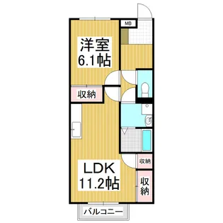 エスポワール星南【205号室】の間取り