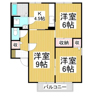 ニューセジュール夢A棟【101号室】の間取り