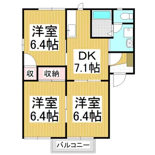 フレグランスセブンB棟【201号室】の間取り