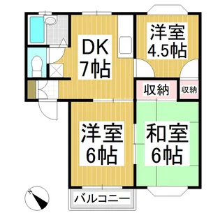 グリーンヒルミサワ【B101号室】の間取り