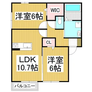 ジェルソミナW【102号室】の間取り