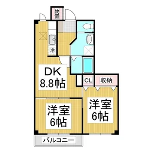 ラピス A棟(豊野)【1階】の間取り