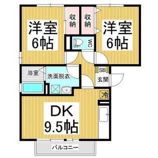 ドストーレスみわ B棟【1階】の間取り