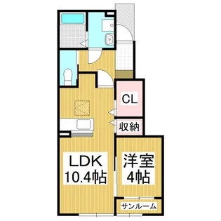 トリニティ・佐久平 Ⅰ【102号室】の間取り