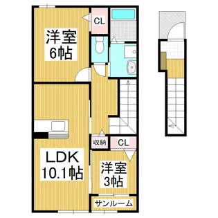トリニティ・佐久平 Ⅰ【201号室】の間取り