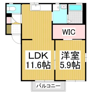 エスポワール古城A【1階】の間取り