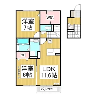 レザン・ガーデンA【202号室】の間取り