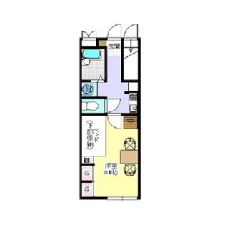 レオパレス メイプル【110号室】の間取り