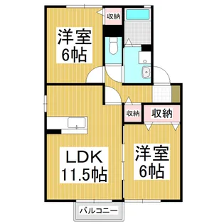 ロイヤルガーデン沢村F棟【2階】の間取り