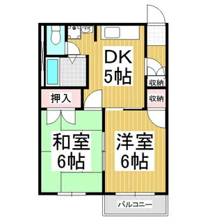 フレグランスナガタ 1号棟【102号室】の間取り
