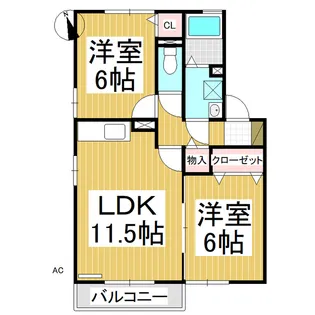 ラルフェ青木島【1階】の間取り