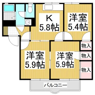 メゾンエクレール B棟【2階】の間取り