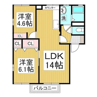 ハイム押鐘A棟【101号室】の間取り