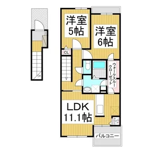 ベル ソレイユ A棟【2階】の間取り