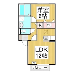 リビングタウン瀬原田Ⅱ B棟【1階】の間取り