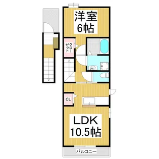 ガーデンハウス朝日山 F棟【2階】の間取り