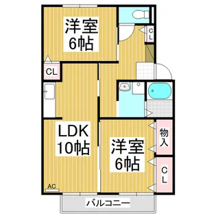 シャンドール竹腰【1階】の間取り