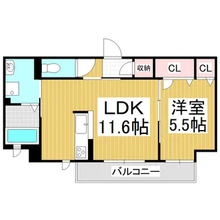 ディアコートまるも【2階】の間取り