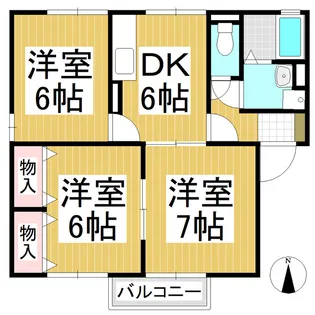 サニーハイツ A【202号室】の間取り