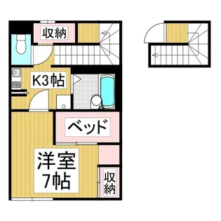レオパレスグリーンテラスM【210号室】の間取り