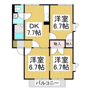 フレグランスこばやし B棟【102号室】の間取り