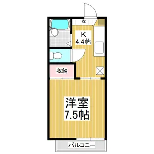 ベルメゾン安茂里【103号室】の間取り