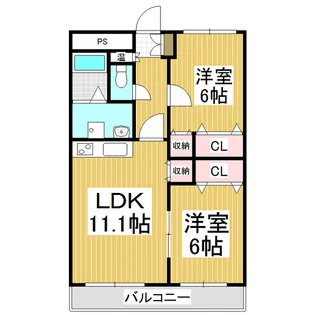 井下マンション【201号室】の間取り