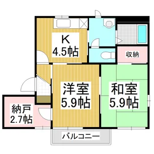 ディアス広畑 B【101号室】の間取り
