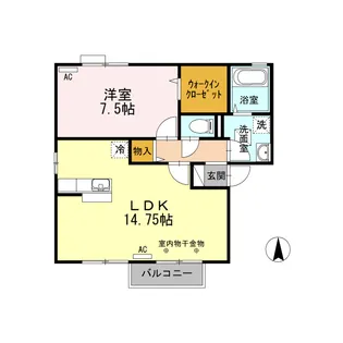 ロイヤルガーデンエリナF棟【2階】の間取り